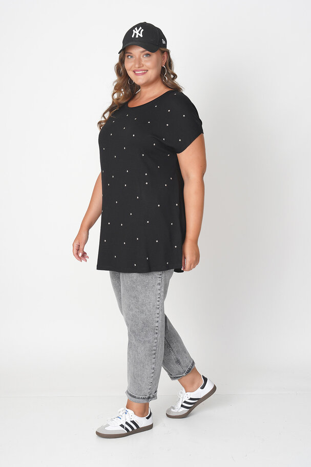 T-SHIRT WITH STAR APPLIQUES