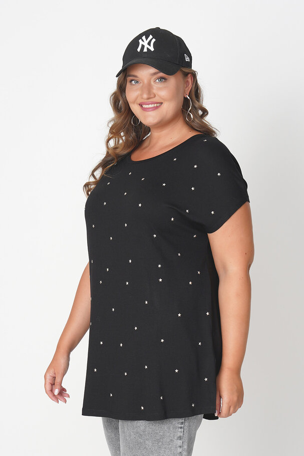 T-SHIRT WITH STAR APPLIQUES