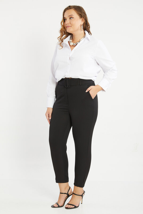 TROUSERS WITH LINED BELT