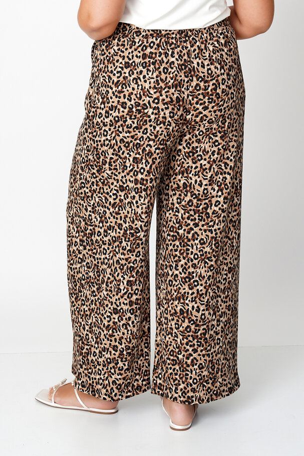 WIDE-LEG ELASTIC LEOPAR TROUSERS