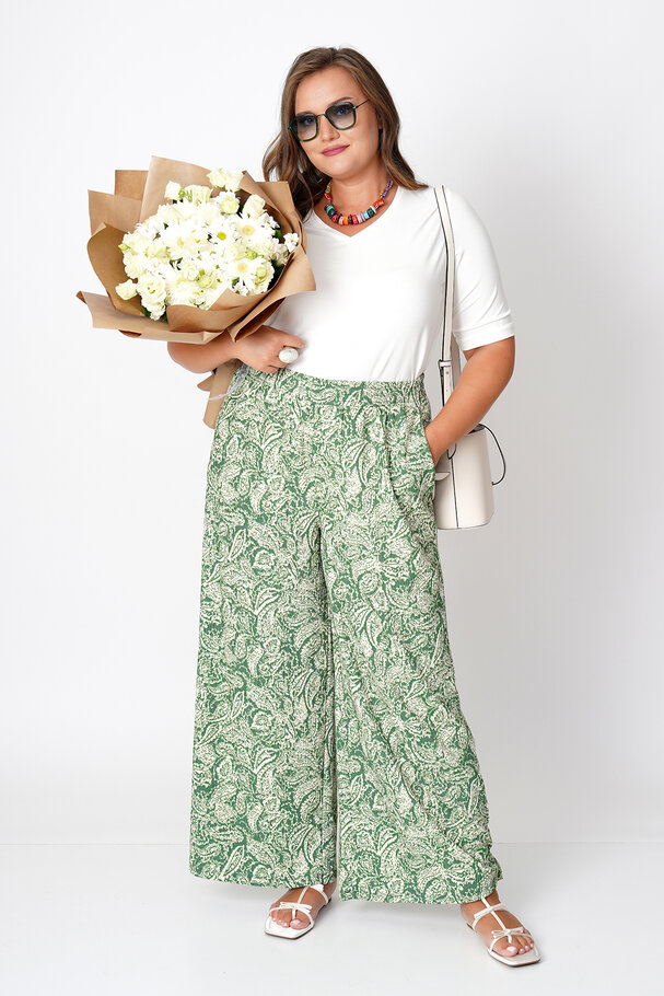 WIDE-LEG RELAXED PRINTED TROUSERS