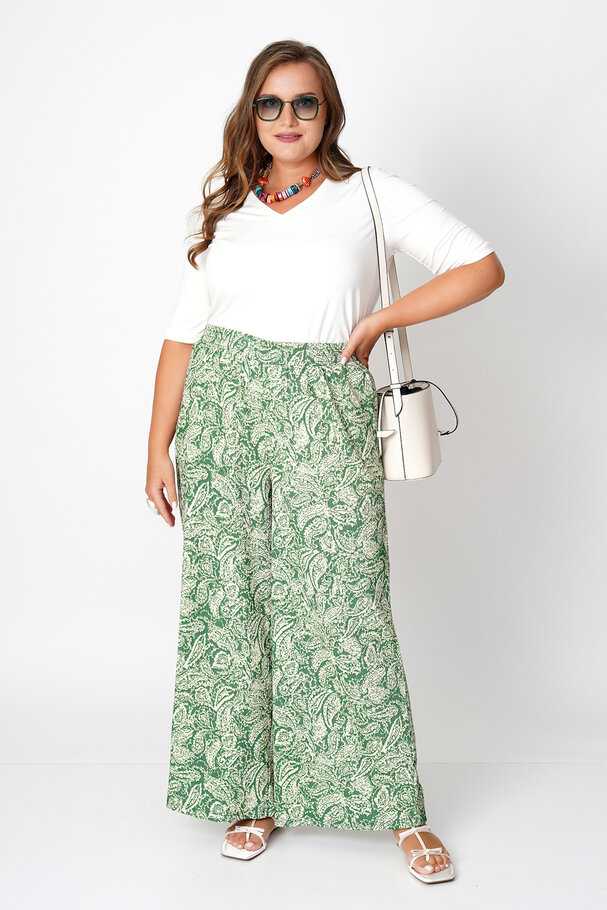 WIDE-LEG RELAXED PRINTED TROUSERS