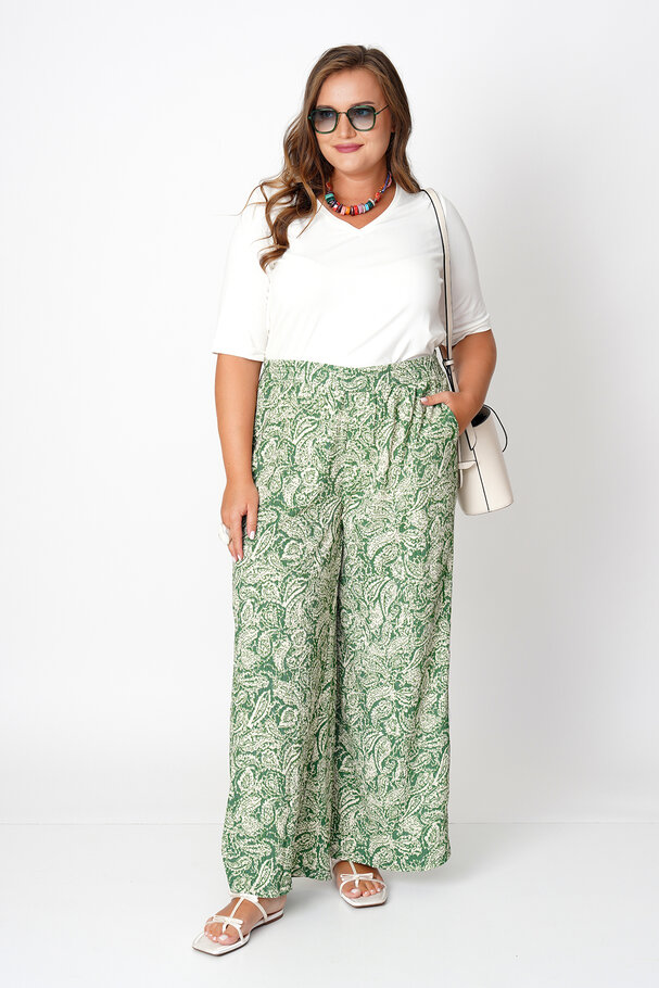 WIDE-LEG RELAXED PRINTED TROUSERS