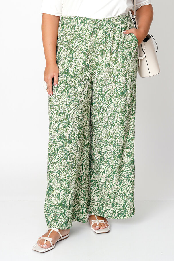 WIDE-LEG RELAXED PRINTED TROUSERS