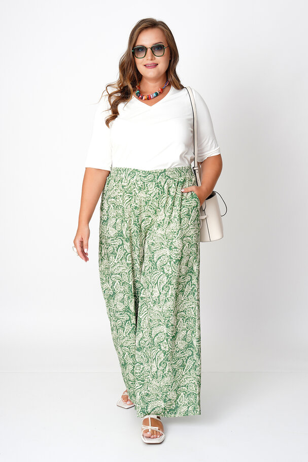 WIDE-LEG RELAXED PRINTED TROUSERS