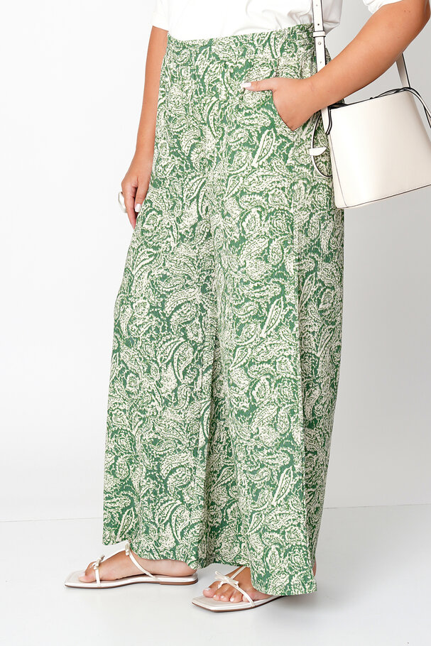 WIDE-LEG RELAXED PRINTED TROUSERS