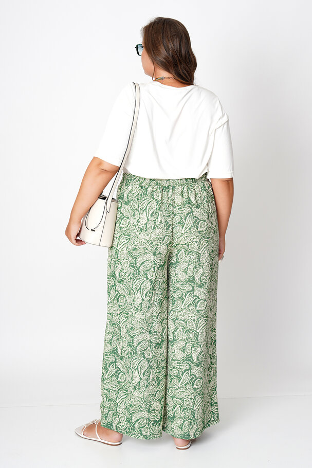 WIDE-LEG RELAXED PRINTED TROUSERS